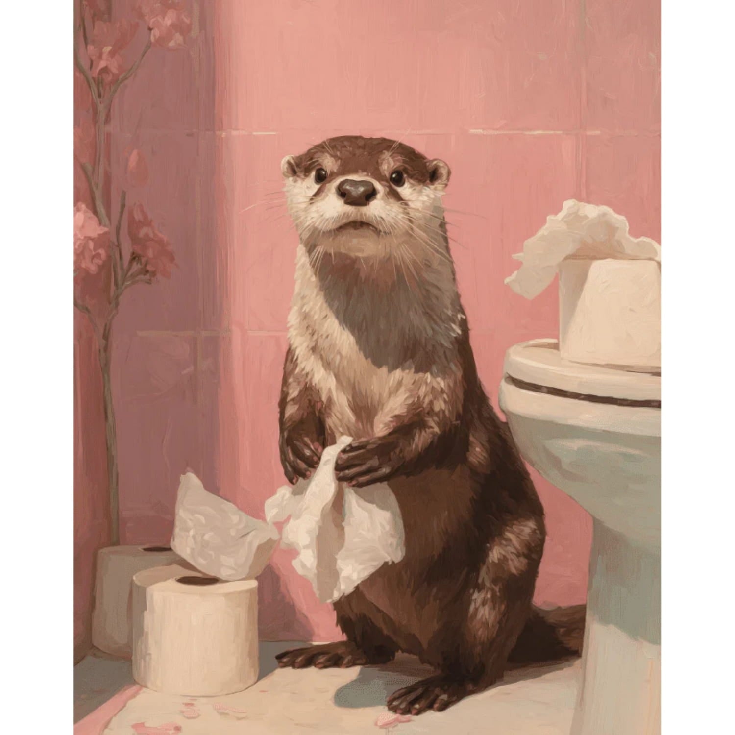 Otter auf WC Motiv